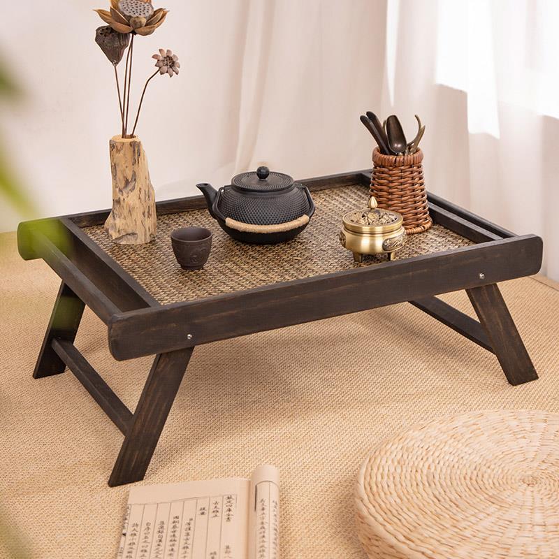 日式家用折叠飘窗小茶几榻榻米桌子阳台茶桌炕桌实木矮桌禅意茶台