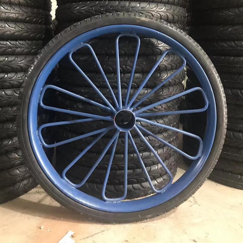 斗车轮实心轮充气轮胎工地手推车轮子26×2 1/2劳动车平板车翻斗