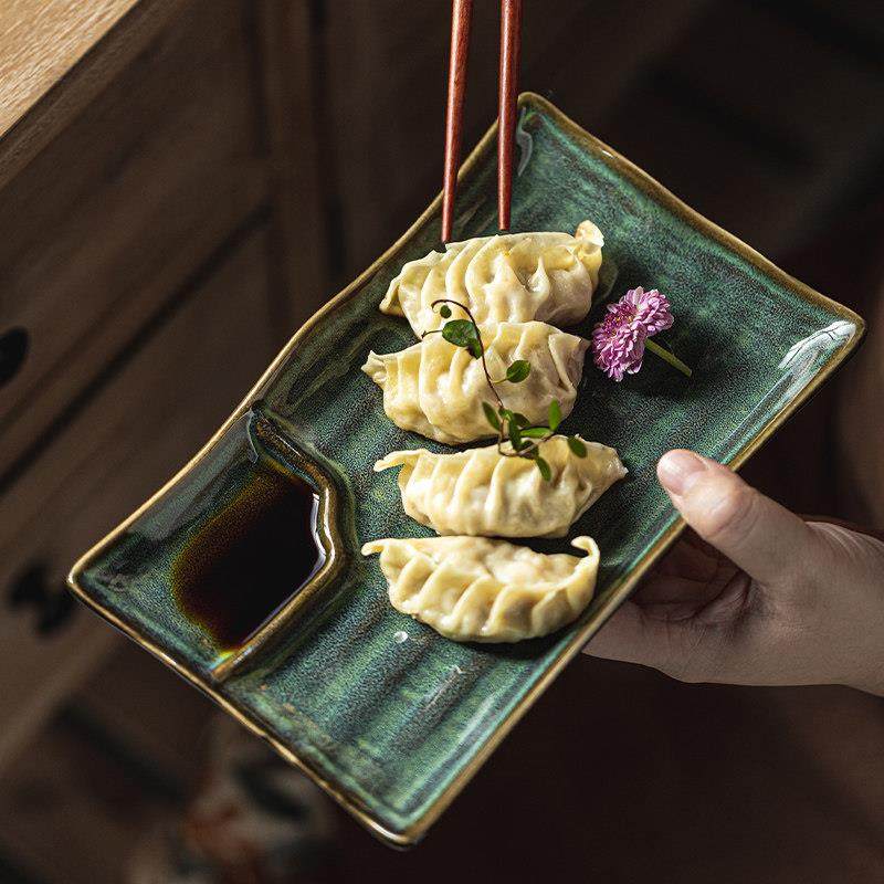 日式带醋碟陶瓷蘸料碟分格盘碟餐具小吃碟烧鸟盘寿司刺身水饺盘子,餐饮具,盘,淘宝优惠券,粉丝福利购,淘宝优惠卷
