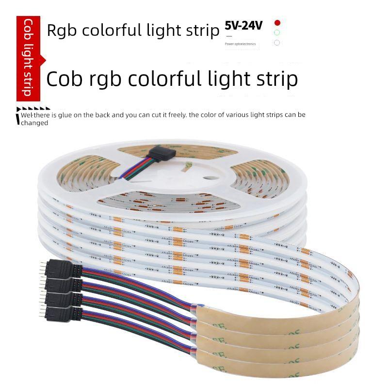 12V24V智能Rgb灯条Cob灯条Led不干胶彩色Rgb变色Rgbw游戏室气氛灯