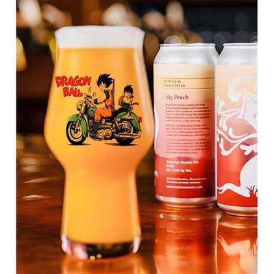 进口龙珠悟空水晶镀金玻璃杯卡通动漫创意水杯啤酒杯大师杯470ml