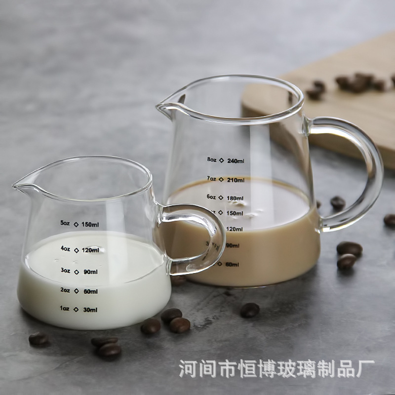 带刻度高硼硅玻璃手冲咖啡壶过滤