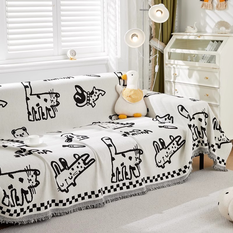 新款加厚雪尼尔布艺沙发巾现代