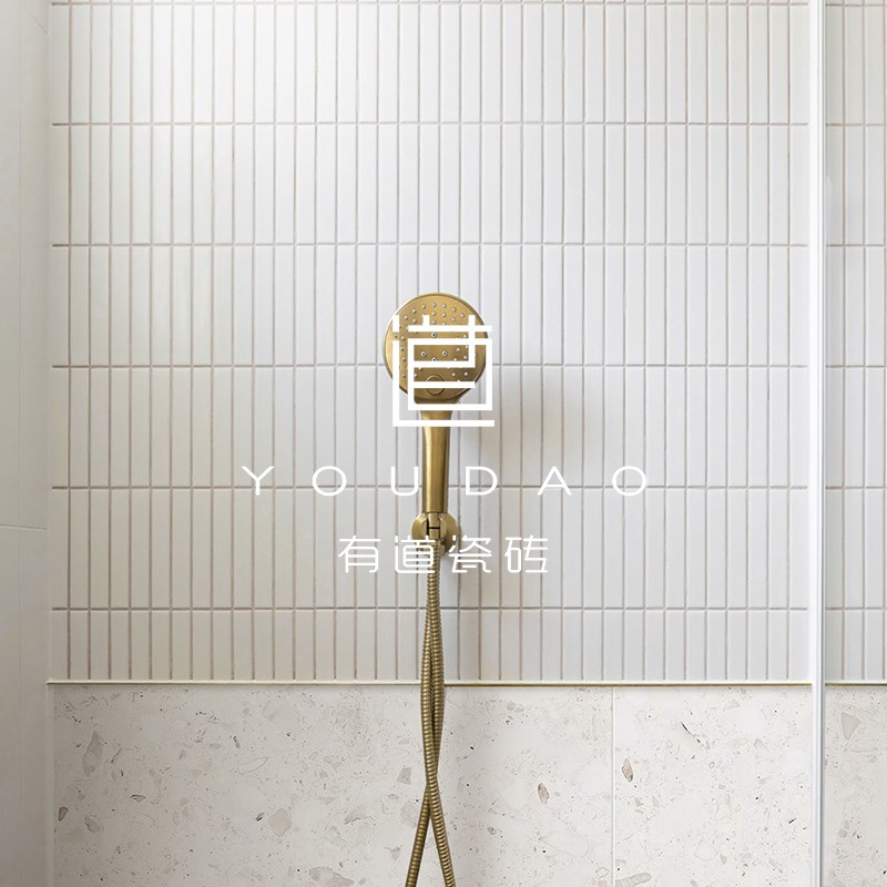 有道 白色马赛克瓷砖厨房卫生间浴室墙砖地O砖弧形竹节商业背景砖