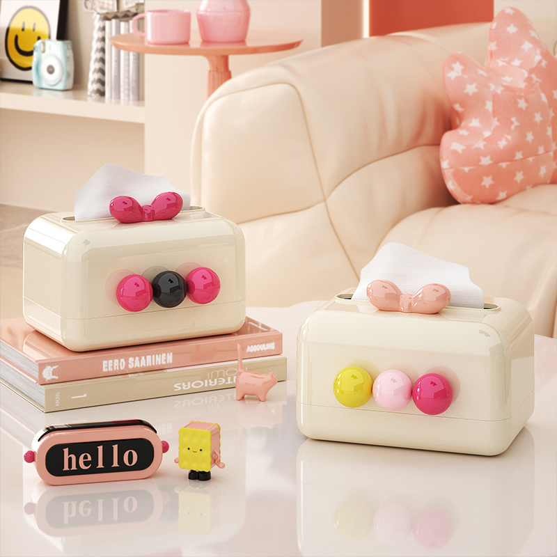 多巴胺纸巾盒客厅高档轻q奢纸抽盒可爱抽纸盒家用摆件创意餐巾纸