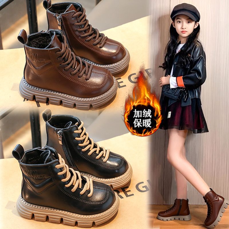女童马丁靴冬季保暖棉鞋2025新款