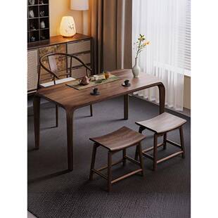 新中式胡桃木茶桌阳台小型禅意实木高端精致小茶台家用2025新款