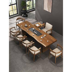 实木茶桌椅组合客厅家用新中式功夫泡茶桌办公室原木大板茶台茶桌