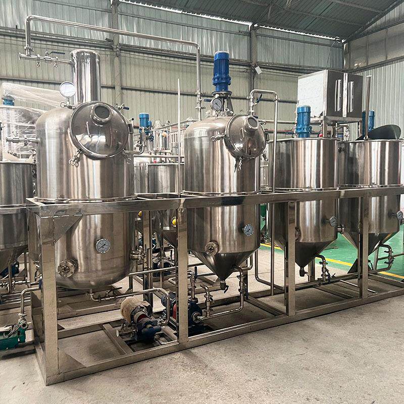 全自动橄榄油鳄梨油精炼设备 萝卜籽油提炼设备 小型油脂精炼机组