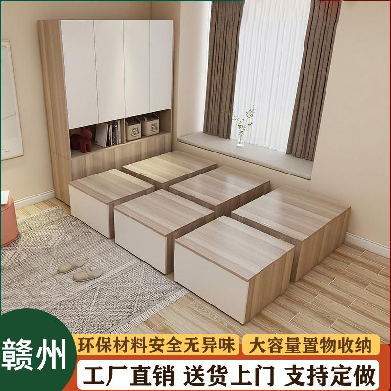 赣州定制无床头榻榻米床箱收纳床小户型卧室地台床衣柜一体组合床