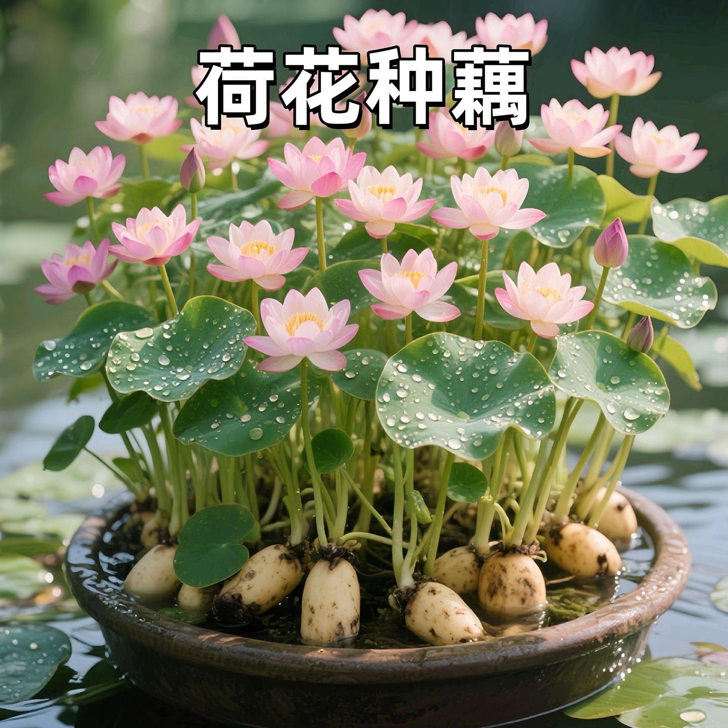 荷花藕种大型观赏荷花苗水培碗莲睡莲花卉池塘水生种根苗荷花缸养