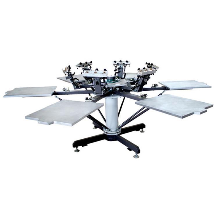 六色六工位双轮转丝印机丝网印刷机六色丝网印花机6色丝印机