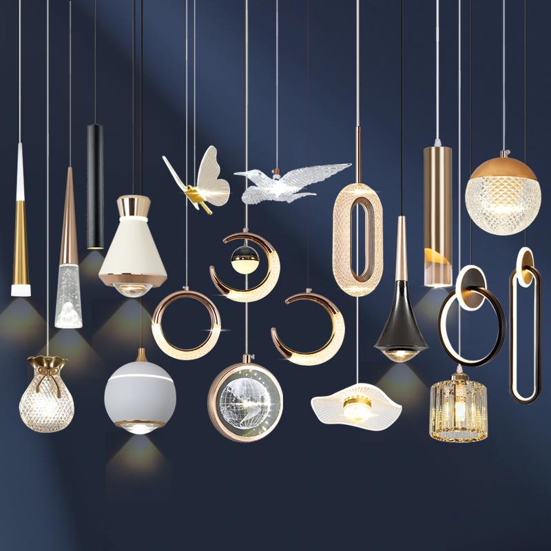 新款轻奢卧室床头吊灯现代简约创意艺术单个主卧长吊线装饰小吊灯