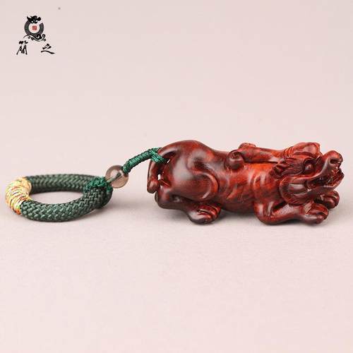 貔貅手把件 印度小叶紫檀木雕招财文玩手玩把件 把玩物件男士