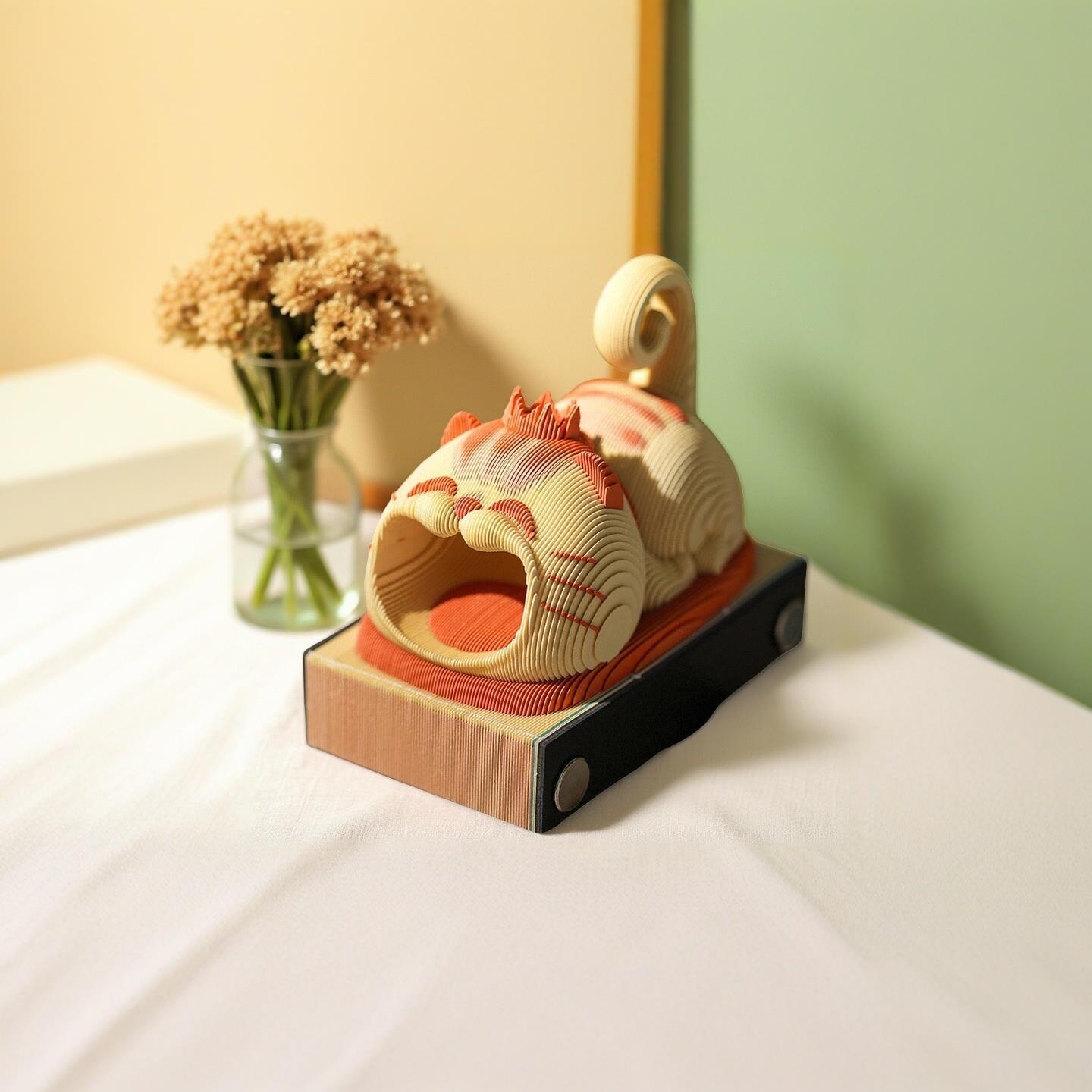 萌宠3d立体纸雕手撕日历送闺蜜生日礼物小清新解压桌面创意摆件