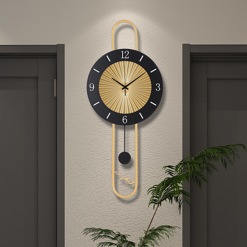 挂钟客厅家用2023新款挂墙时钟现代简约K时尚竖款艺术装饰网红钟