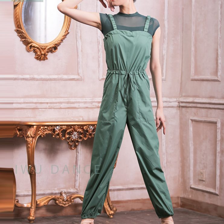 身热吊带连体出成人发汗运动女练功生柏屋暴汗服背带长裤舞蹈汗衣