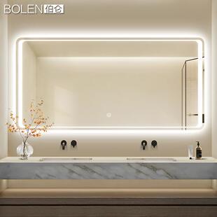 led带灯浴室镜智能卫生间镜子触摸屏挂墙卫浴洗手间防爆镜 BOLEN