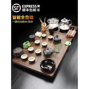 茶具套装 中式 家用客厅茶盘玻璃底部上水烧水壶一体茶台办公室整套