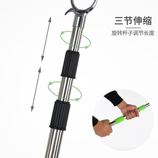 不锈钢撑衣杆可伸缩加长晾衣叉挑衣服杆挂取收衣杆阳台晒衣架家用
