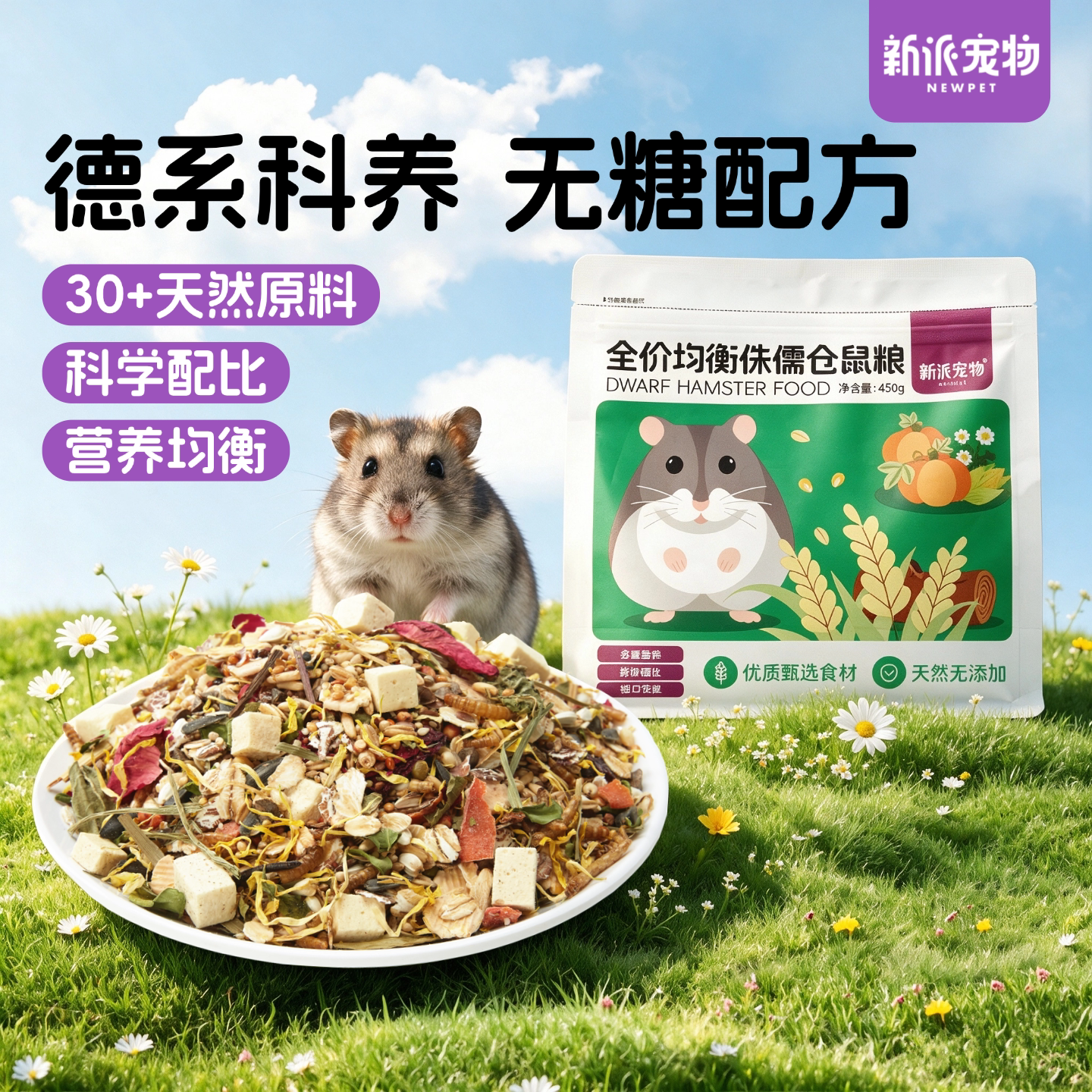 新派宠物德系无糖低GI侏儒仓鼠粮