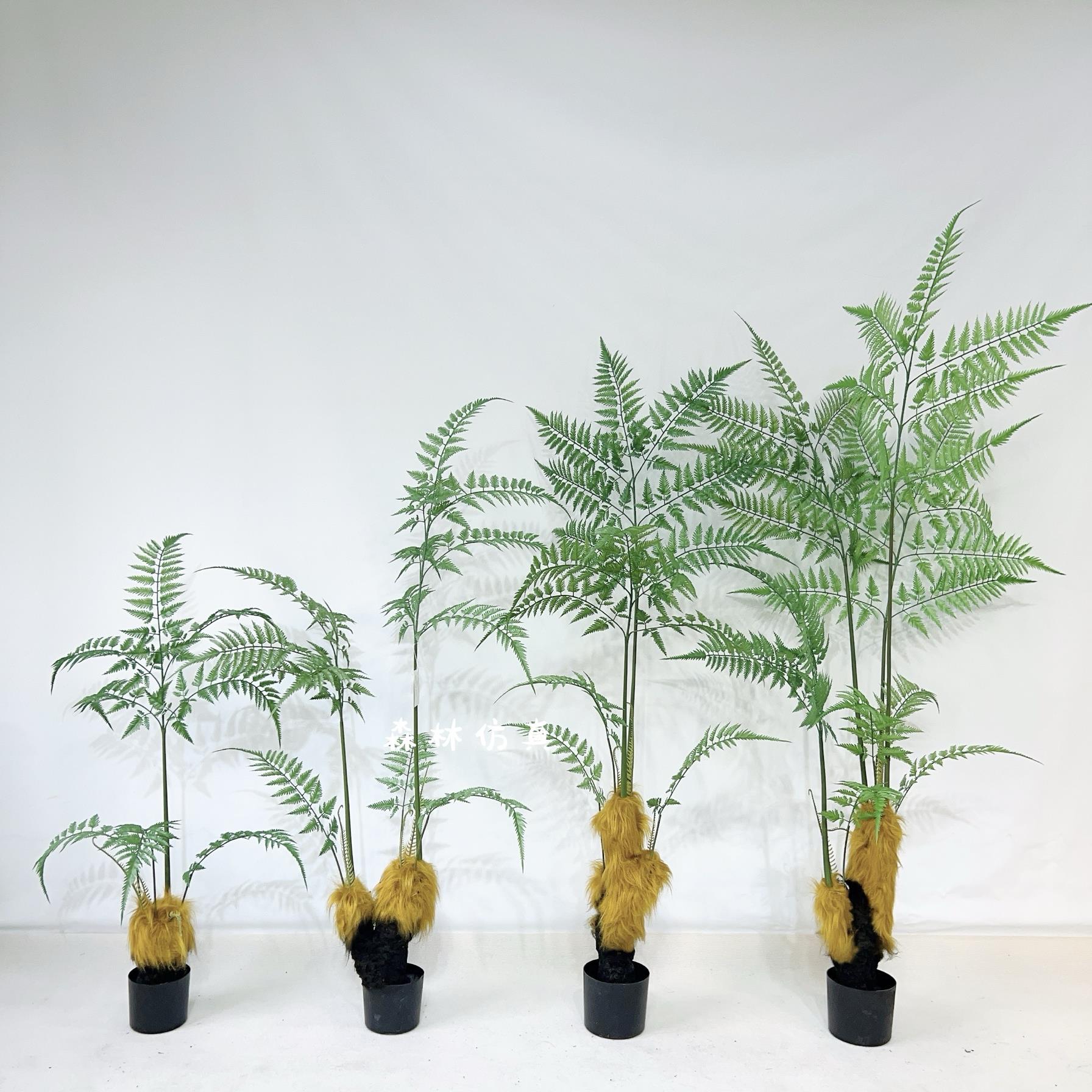 仿真金丝猴头蕨绿植室内大型植物假盆栽客厅摆件仿生树造景装饰