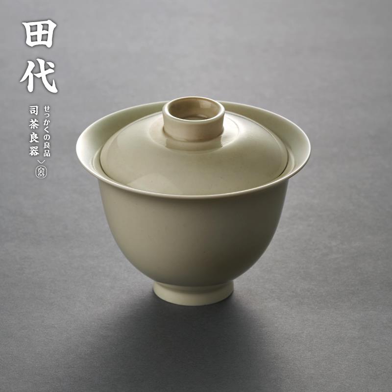 景德镇盖碗 草木灰职人手作陶瓷盖碗泡茶杯茶碗茶道零配茶具