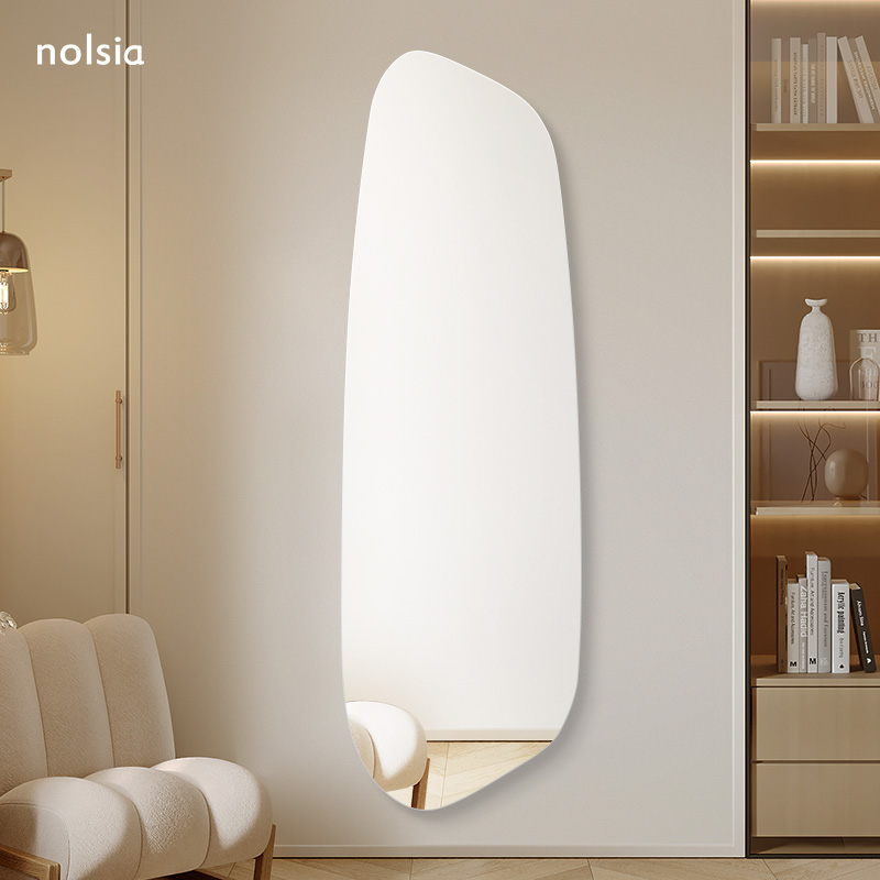 家用异形全身镜子女生卧室贴墙免打孔穿衣镜衣帽间墙面装饰试衣镜