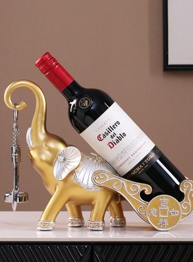 吉象红酒架摆件斜放酒柜装饰品新中式乔迁礼N物橱柜餐边柜实用酒