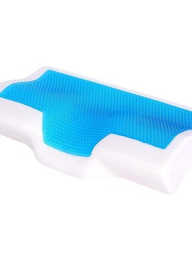 亲记忆枕蓝色凝胶记忆枕舒适大波G浪枕b形枕芯波浪形肤防螨