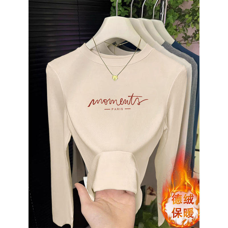 长袖正肩T恤女秋冬季新款加厚双面德绒时尚别致内搭上衣打底衫,女装/女士精品,真丝上装,淘宝优惠券,粉丝福利购,淘宝优惠卷
