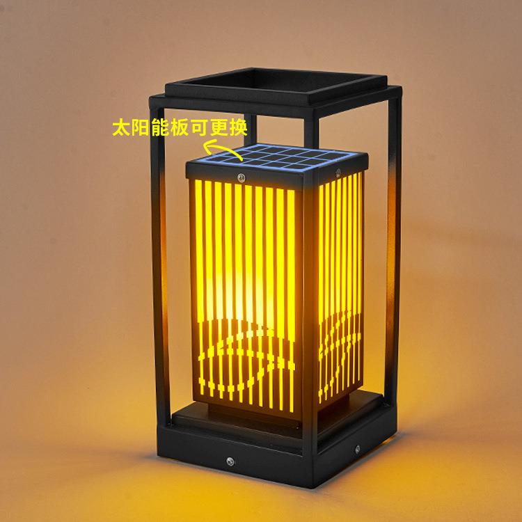 欧式太阳能柱头灯接电全铜别墅户外庭院围墙围栏灯室外防水柱子灯