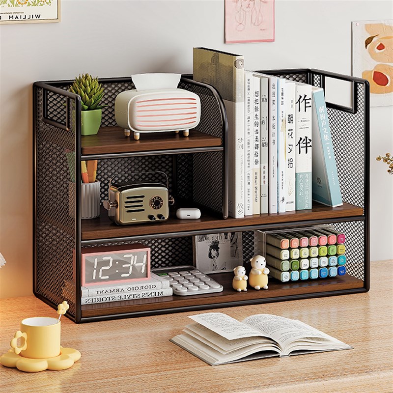 my桌面置物架桌上简易书u架家用书桌收纳小型储物办公室文件放置