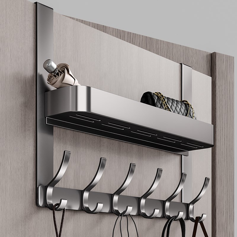 门后挂钩免打孔h挂衣架门上壁挂置物架卧室浴室强力收纳入户门神