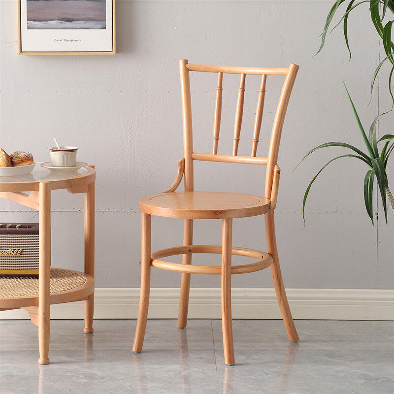 餐椅复古实木椅子家用中古藤编靠背椅餐厅休闲书房椅藤椅索耐特椅