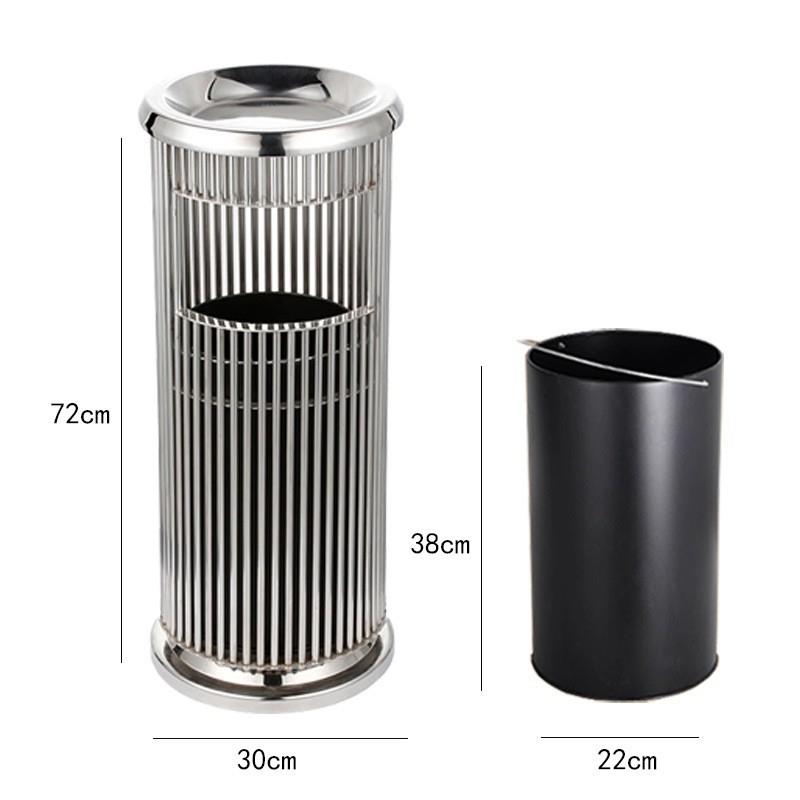 北欧镂空不锈钢垃圾桶镂空直管灭烟筒室内可定制带内胆果皮箱厂家