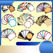 20张体验装 美术边框卡纸古风彩色花边仿镜片印花绘画专用卡纸