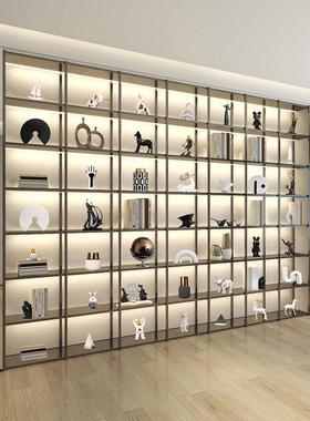 新中式轻奢高档家居装饰品摆件书柜客厅办公室展示柜软装工艺品