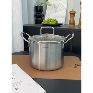 厚Chockmen 18/10不锈钢家用小汤锅18cm加深高汤锅炖锅电磁炉