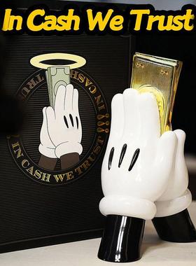 米奇拜金手可爱创意卡通桌面摆件乔迁开业送礼物招财手发财手潮玩