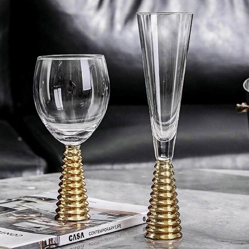 创意金色螺纹水晶玻璃红酒杯香槟杯样板间装饰银色鸡尾酒葡萄酒杯,餐饮具,甜酒/香槟杯,淘宝优惠券,粉丝福利购,淘宝优惠卷