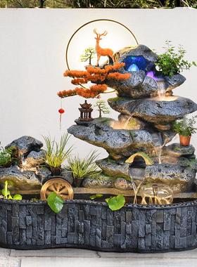大型假山水景喷泉庭院露台花园布置鱼池流水摆件循环水角落造景观