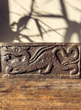 中式晋文化复古汉砖雕刻龙年文创瓦当拓印金石传拓研学拓片制作