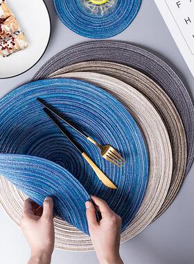 隔热餐桌垫轻奢高级感圆形简约现代餐垫防烫锅垫餐盘垫碗歺枱网红