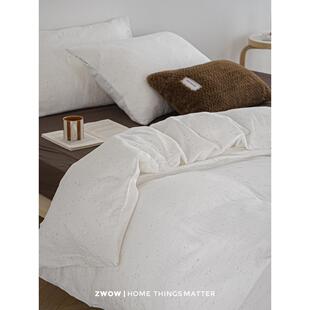 Zwow Maillard小众斯堪的纳维亚风格立体褶皱双层纱线彩色点床床