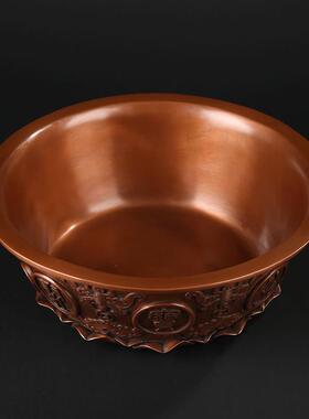 大仕缘 紫铜仿古聚宝盆工艺品家居招财摆件仿古乔迁开业礼品