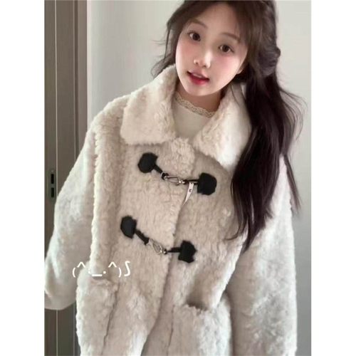 可爱毛茸茸外套女2024新