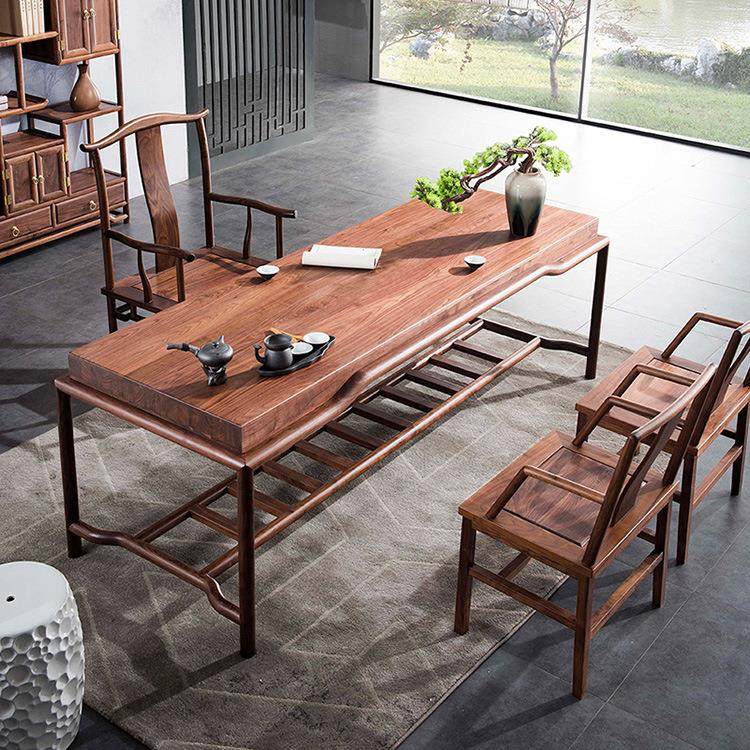 新中式黑胡桃木书桌家用电脑桌写字台书房办公桌椅组合实木书法桌,商业/办公家具,办公电脑桌,淘宝优惠券,粉丝福利购,淘宝优惠卷