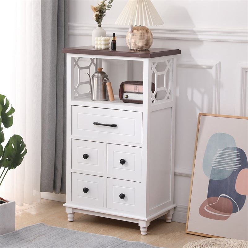 速发实木抽屉式斗柜卧室床头柜床边小柜子客厅多层窄柜简约储物柜