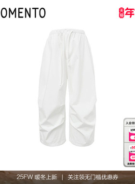 [AMOMENTO] 25PS Capri Pants 25年新款抽绳休闲长裤纯色百搭潮流